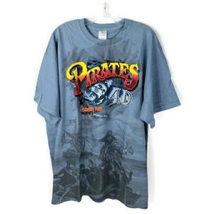 Gildan Noah's Ark Pirates 4D Blue Short Sleeve Crew Neck Graphic T Shirt Mens